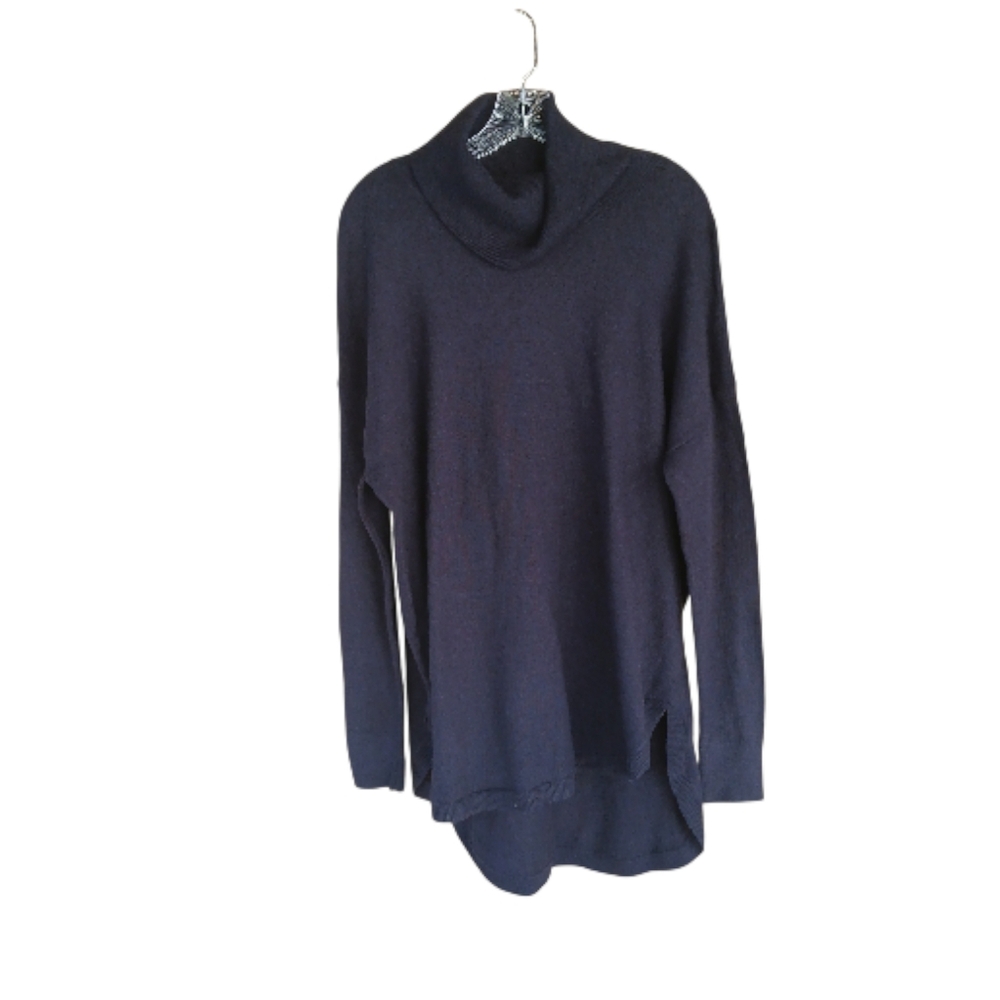 Chelsea28 Navy Night Oversized Cowl Neck Pima Cotton Blend Sweater XL